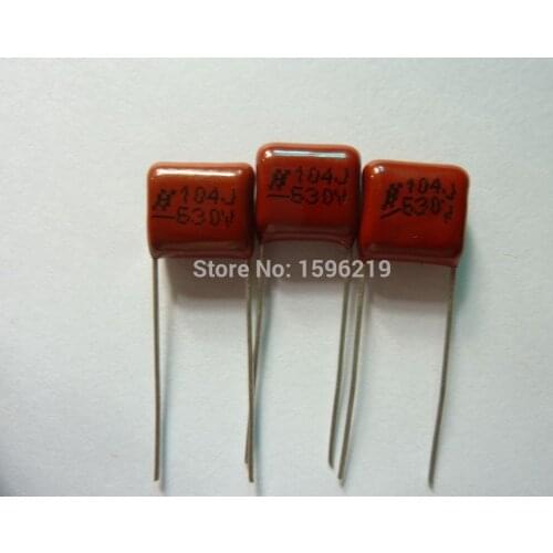 50pcs CBB 104 630V 104J CBB21 0.1UF 100nF P10 Metallized Polypropylene Film Capacitor