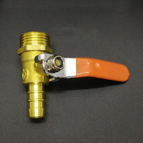 8/10/12mm Hose Barb x 1/4" 3/8" 1/2" BSP Male Thread Brass 2 Way Switch Ball Valve