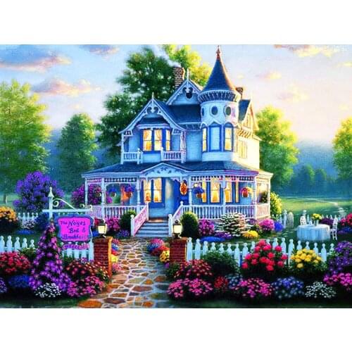 Old Street Wonderful Design 5D DIY Diamond Painting Dream House Round Diamond Mosaic Crafts Beads Layout Cross Stitch Painting