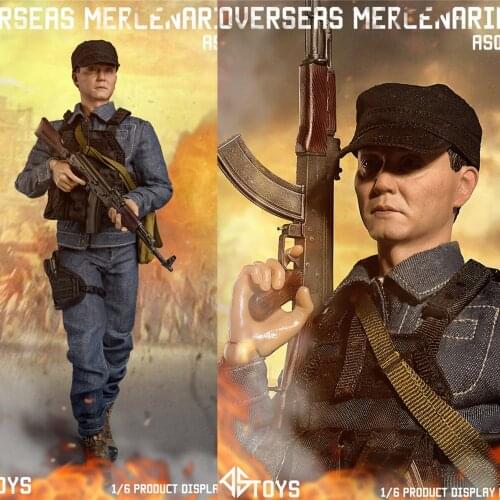 ASTOYS AS035 1/6 overseas mercenary suit movie War Wolf 2 character denim suit denim jeans with head sculpt model toy