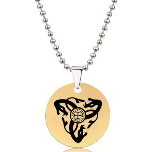 BLINGPAW Stainless Steel Pendant Neckalce Snake Totem Keychain Bag Ornaments Tag Gold Black Silver