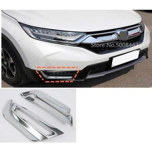 For Honda CRV CR-V 2017 2018 2019 2020 car styling cover detector ABS Chrome front fog light lamp trim frame 2pcs