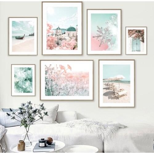 Aegean Sea Snowflake Lounge Chair Crystal Boat Beach Wall Art Canvas Painting Posters And Prints Living Room Nordic Style Decor