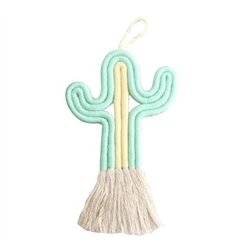 INS Nordic Hand Woven Cactus Tassels Tapestry For Kids Room Decoration Ornaments Wall Hanging Pendant Nursery Decor Photo Props