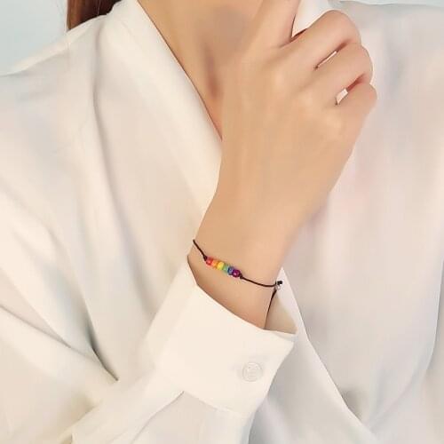 LGBT Bracelet Rainbow Beaded Jewelry Couple Pride Gay Hand Rope 36 Pieces in One