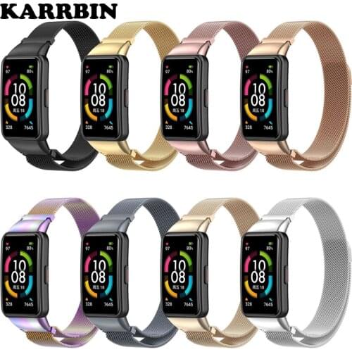 KARRBIN Metal Watchband for Huawei Band 6 Bracelet Strap Belt for Honor Band 6 Replacement Metal Wrist Watch Accessories