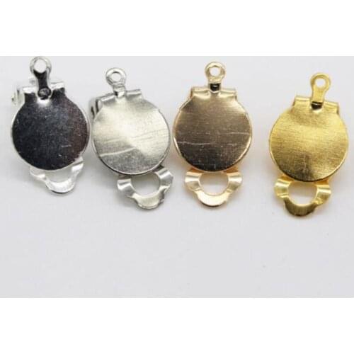50pcs/Lot Metal Frog Ear Clip Earrings Parts Non Pierced Ear Clips DIY Handmade Jewelry Findings Wholesale