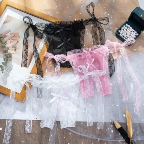 Lace Open Crotch Thong Lingerie Exotic Underwear Female Intimate T back Sexy Women Low Waist See Through Crotchless G-String