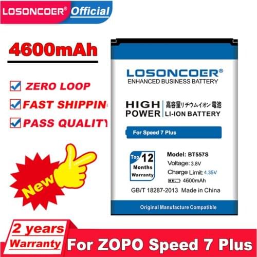 LOSONCOER 4600mAh BT557S Battery for ZOPO Speed 7 Plus Mobile Phone Battery