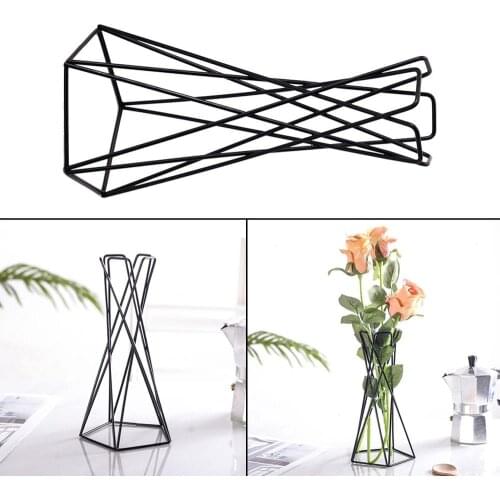Nordic Style Air Plant Holder Metal Flower Pots Stand Geometric Iron Tillandsia Holder Table Home Garden Ornaments