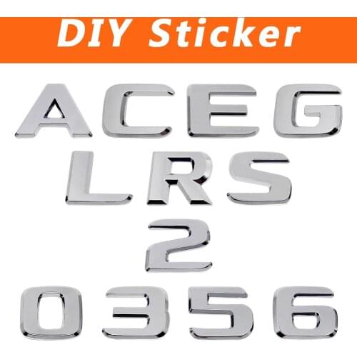 Number Letter DIY Sticker For Mercedes Benz AMG W203 W210 W211 W168 W178 W205 W663 W212 Chrome Plastic Emblem Badge Automobiles