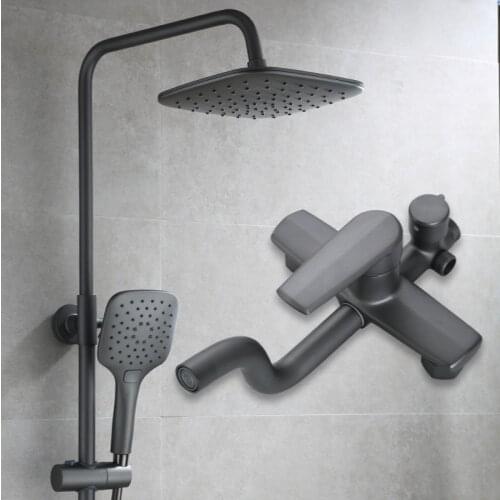 New Bathroom Shower Head In Wall Style Black Three-gear Shower Head Shower Set Fashion Household Pressurized Shower Bathroom Set