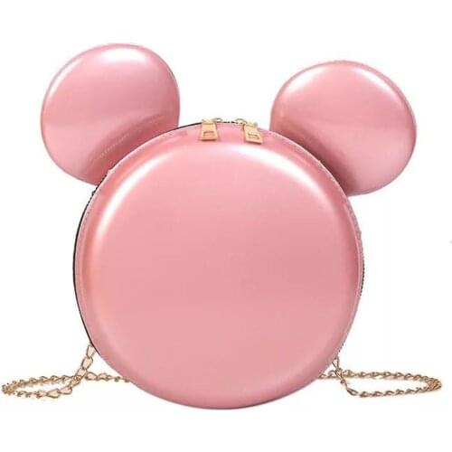 2019 New Fashion Design Women Mickey Shaped Bag Cute Funny Women Evening Bag Clutch Purse Chain Shoulder Bag for Birthday Gift