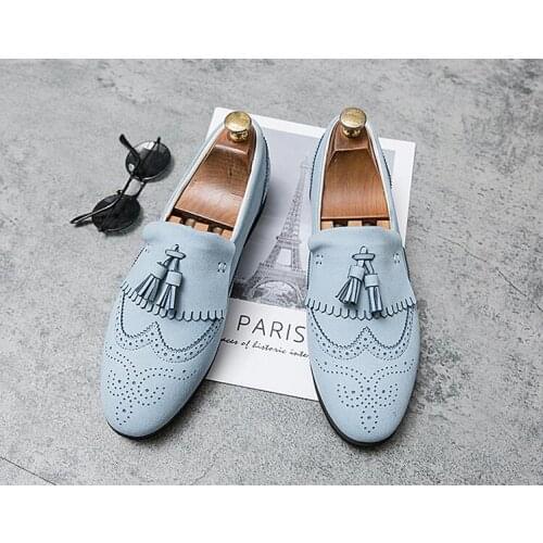 2021 New Trend Men 's Tassels Pointed Oxford Shoes Male Dress Wedding Prom Homecoming Office Shoe Sapato Social Masculino
