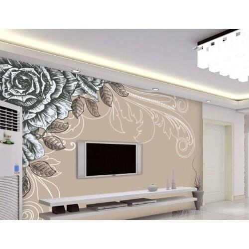 Custom papel DE parede floral, retro rose murals for the sitting room the bedroom wall waterproof vinyl papel DE parede