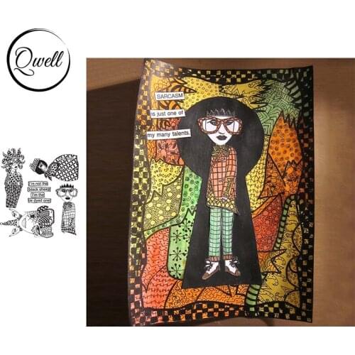 QWELL Clear Silicone Stamps Strange Girl Body Shirt Clothes for DIY Scrapbooking Paper Craft Cards Album New 2021