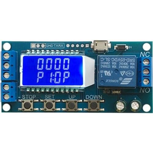 DC 5V Delay Disconnection Cycle Timing Relay Module LCD Digital Display Adjustable Time Delay Relay Switch for Home