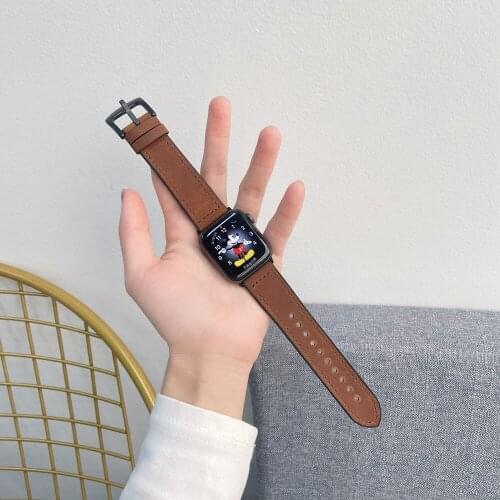 OEM series 1 2 3 4 5 6 se rubber + Leather Loop for Apple Watch Band 40mm 44mm Strap for iwatch 38mm 42mm