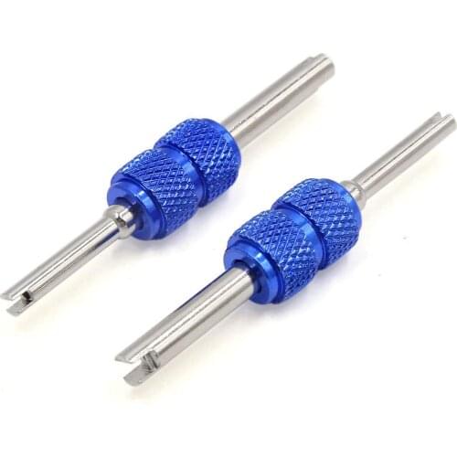 Uxcell a17042700ux0639 Car Blue Aluminum Alloy 2 Way Dual Head Tire Valve Stem Core Remover Tool 2Pcs, 2 Pack