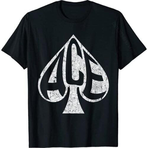 Vintage Ace Of Spades Texas Hold'em Playing Card T-Shirt Cotton Tops Shirts For Men Funny Tshirts Normal Prevalent