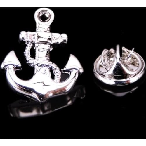 High-quality Brooch Lapel Pin For Successfu Men Pins silvery anchor Neckpin Collar Badge Jewelry Broche Clothing accessories