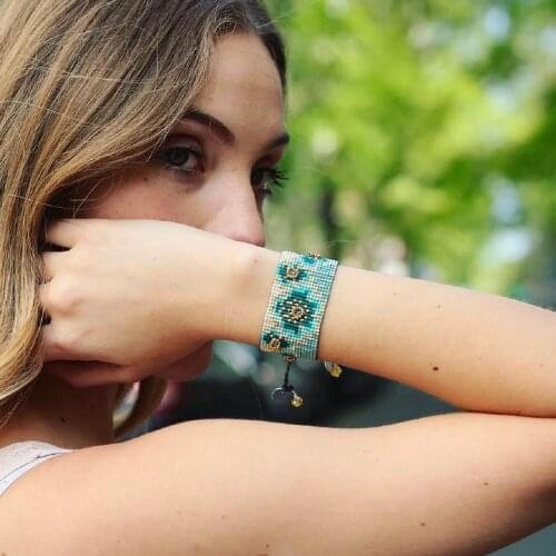 Go2boho Miyuki Bracelet Boho Flower Bracelets For Women Fashion Adjustable Pulseras Bead Loom Jewelry Handmade Woven Armband