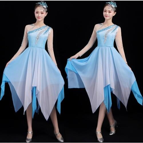 2021 classical dance costume female opening dance modern dance costume grand chorus long dress