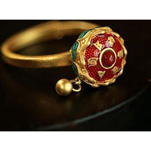 New silver new enamel non inlaid ring Chinese style retro elegant charm womens luxury brand jewelry