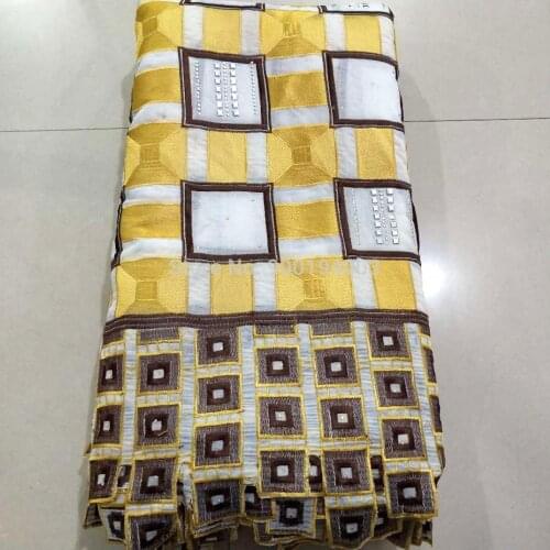 Gold lace fabric 2020 high quality lace nigerian lace fabric for women dress african cotton lace with stones 5yards per piece