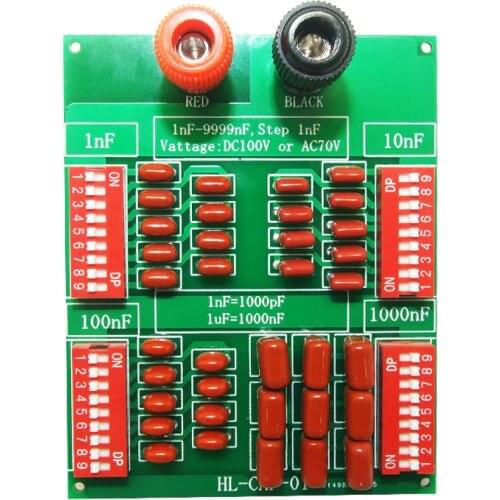1nF to 9999nF Step-1nF Four Decade Programmable Capacitor Board Polypropylene Film Capacitor
