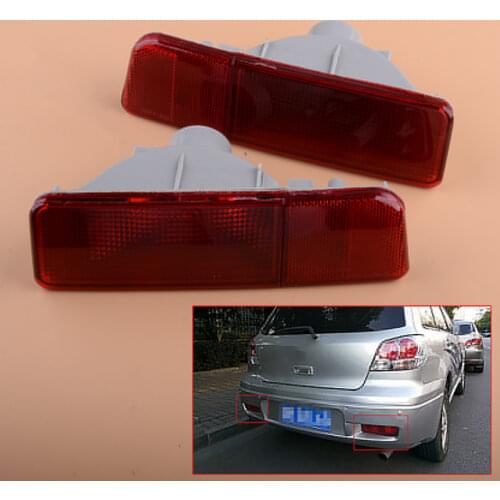 1 Pair Rear Bumper Reflector Light Lamp Housing Fit For Mitsubishi Outlander 2003 2004 2005 2006 ABS