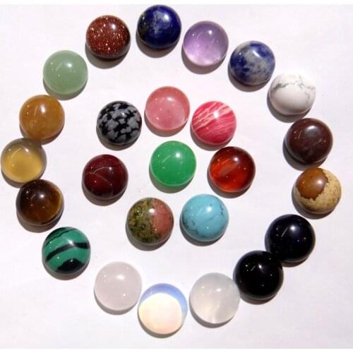 10mm Natural Stone Turquoises Quartz Crystal Lapis Round Cabochon pendant for diy jewelry making Necklaces Accessories50pcs S9