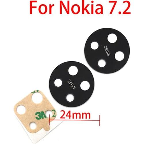 10Pcs/Lot, Camera Glass For Nokia 7.2 Rear Back Camera glass Lens With Glue Adhesive