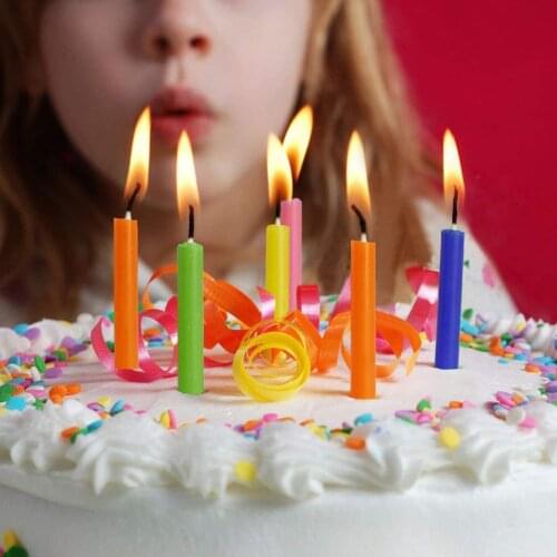 100PCS Colorful Birthday Candles Unscented Taper Candle Smokeless For Birthdays Wedding Christmas Candlestick