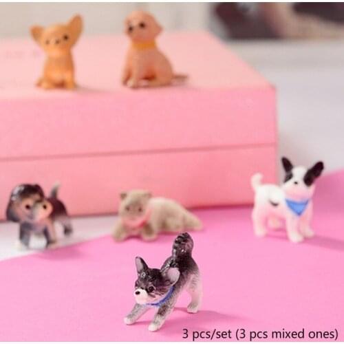 3 Pieces/set cute hedgehog figurines hamster accessories kawaii room decoration fairy miniature garden container ornaments