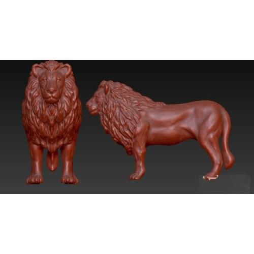 Lion 3D model in STL file sculpture for CNC and printer