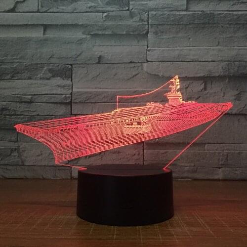 New Big Ship 3d Night Light Creative 7 Color Touch Led Acrylic Decorative 3d Light Fixtures Usb Led 3d Lamp