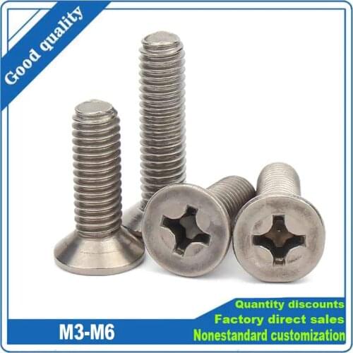 5Pcs M3 M4 M5 M6 TA2 Pure Titanium Alloy GB819 Cross Phillips Flat Countersunk Head Screw Bolt Length 6-50mm