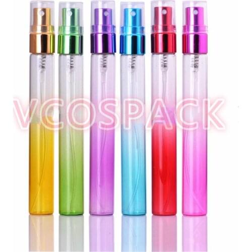 5pcs10ml Gradient Transparent Perfume Bottle Glass Spray Bottle Perfume Bottle Packaging Container Aluminum Cover Spray Pump