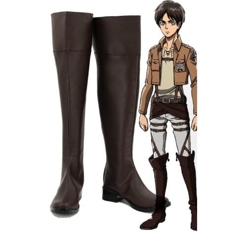 Fast delivery Anime Attack on Titan Cosplay Boot Eren Jaeger Cosplay Shoes Mikasa Ackerman Cosplay Boot Christmas gift for girl