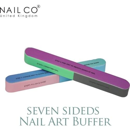 NAILCO 7-sideds/1pcs Nail Files Repair LED Nail Art Buffer Polished File Manicure UV Gel Polish Tool Sanding Block Manicure