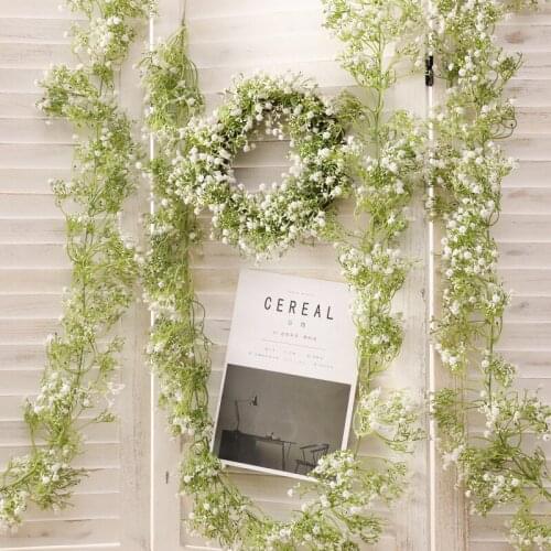 Large Gypsophila Garland Artificial Plants 1.8M Vine Hanging Wall Wedding Decoration Wreath Photography Props Gypsophila Rattan