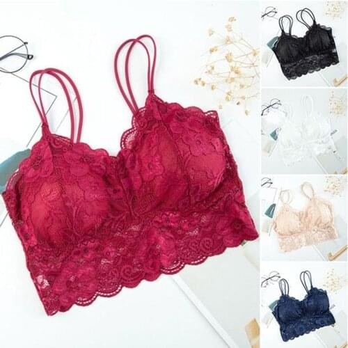 Summer Cozy Beautiful Back Lace Bra Wireless Sexy Womens Soft Brassiere Underwear Lingerie New Push Up Wire Free Solid