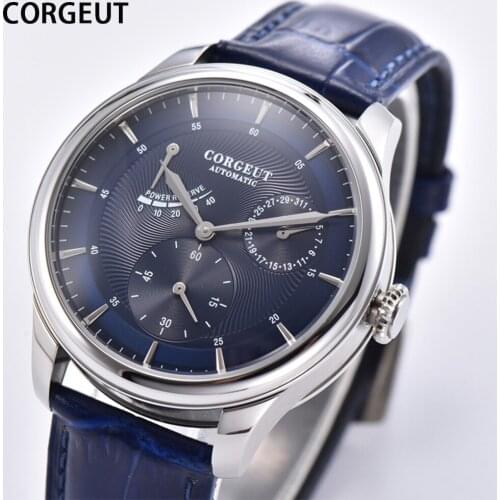 CORGEUT Luxury Men Watches Waterproof Genuine Leather Fashion Casual Wristwatch Male Business Mechanical Sport Clock Classic