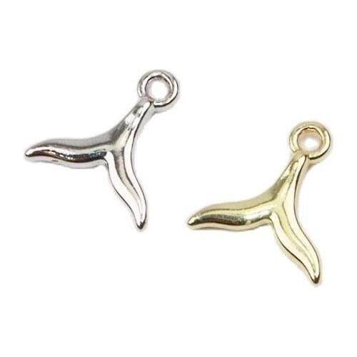 Eruifa 20pcs 10mm Pretty Mini Mermaid Tail Zinc Alloy necklace,earring bracelet jewelry DIY handmade 2 colors