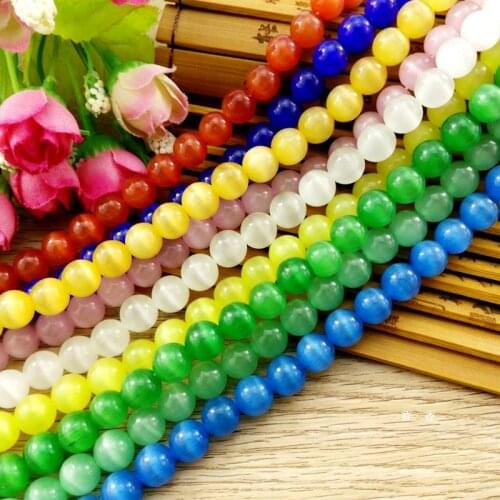 6mm 12mm Cats Eye Stone Bead DIY Jewelry Accessories Crystal Bead String Bracelet Material