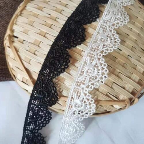 1Yard High Quality Lace Fabric Wedding Embroidery Lace Collar 2cm Ribbon Sewing Trimmings For Clothing Guipure encaje negro LT25