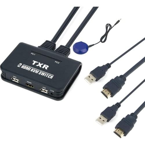 Ingelon HDMI KVM Switch Switcher With Cable 2 Port USB for Monitor Keyboard Mouse desktop controller for Notebook TV Projector