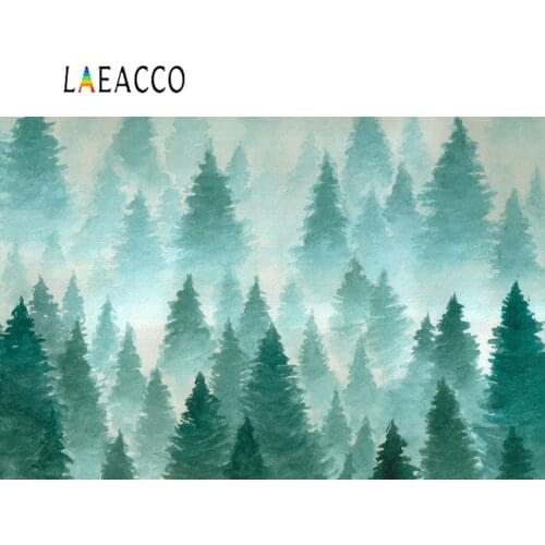 Laeacco Tree Forest Watercolor Pattern Child Portrait Photography Backdrop Photographic Backgrounds Photocall Photo Studio