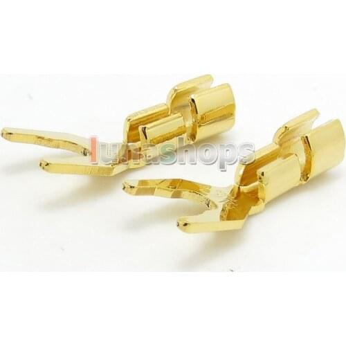 LN004662 6 pcs\Speaker Audio Fork Adapter Connector male For DIY Solder Hifi Cable Cord